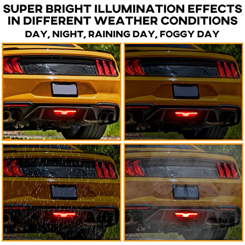 KEWISAUTO Backup Light for 2018-2021 Ford Mustang, LED Red Tube 3rd Brake Light Center Parking Lamp Rear Running Reverse Back Up Lamp for Ford Mustang 2018-2021 Accessories (1PCS) - Image 5