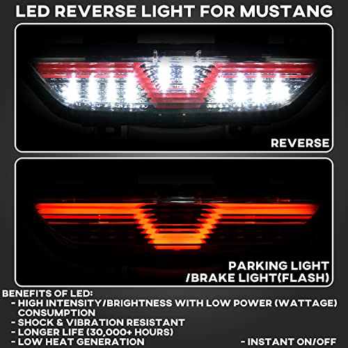 KEWISAUTO Backup Light for 2018-2021 Ford Mustang, LED Red Tube 3rd Brake Light Center Parking Lamp Rear Running Reverse Back Up Lamp for Ford Mustang 2018-2021 Accessories (1PCS) - Image 4