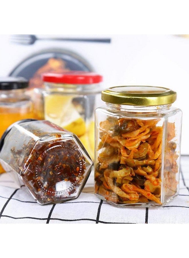 Encheng 4 oz Clear Hexagon Jars,Small Glass Honey Jars With Lids(Golden),Mason Jars For Herb,Foods,Jams,Liquid, Spice Jars For Storage 30 Pack - Image 4