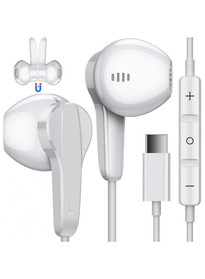 بيوينتي سماعات رأس USB C لهاتف Google Pixel 9 Pro XL Fold 8a 8 7 6 A، سماعات أذن من النوع C عازلة للضوضاء سلكية مع ميكروفون سلك ستيريو عالي الدقة لهاتف Galaxy S25 Ultra S24 FE S23 A35 S9 iPhone 16 15 Pro Max - Image 1