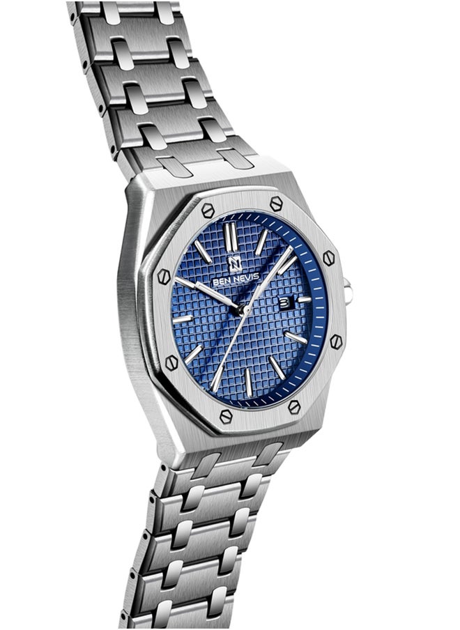 BEN NEVIS - Waterproof Quartz Wrist Watch for Men - BN3018G-SilverBlue - Image 1