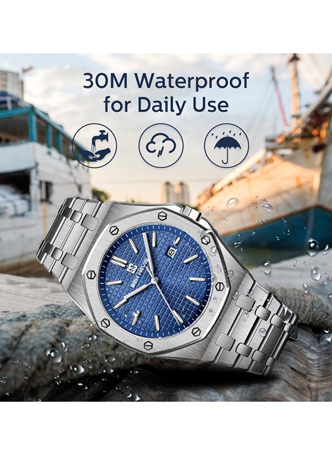 BEN NEVIS - Waterproof Quartz Wrist Watch for Men - BN3018G-SilverBlue - Image 1
