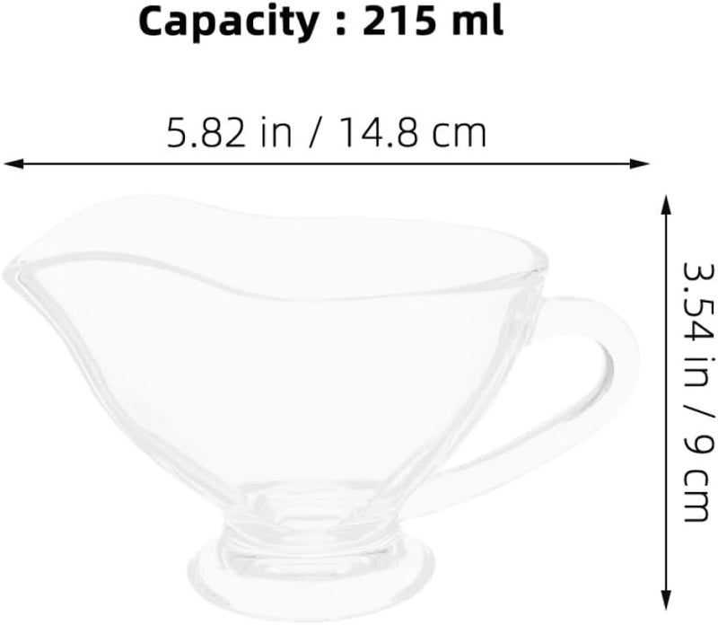 Toyvian 3pcs Glass Gravy Boats with Spout 215ml, Sauce Jugs for Serving, Microwave and Dishwasher Safe, Small Glass Pitchers for Holiday Dining and Table Use - Image 2
