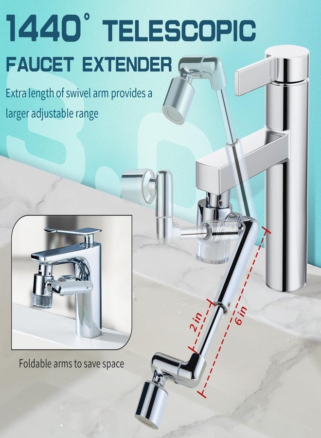 CECEFIN 1440ºSink-Water-Filter Faucet-Extender 3.0 Telescopic - Carbon Purifier Reduce 99% Chlorine, NSF Certified Bathroom Kitchen Aerator, Swivel Long Arm Extension for Toddlers, Hard Water Softener - Image 2