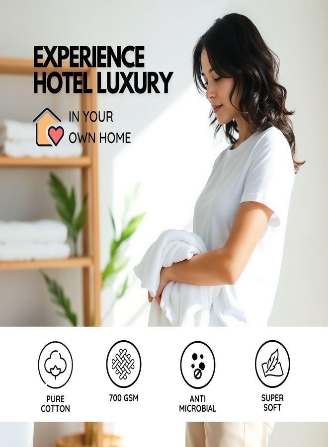 LABHAM® Hotel Premium White Hand Towels - 100% Cotton, Ultra-Soft 700 GSM, Super Absorbent & Quick Dry, Anti-Microbial | 40x60 cm | Pack of 12 | Ideal for Home, Hotel & Guest House Use - Image 5