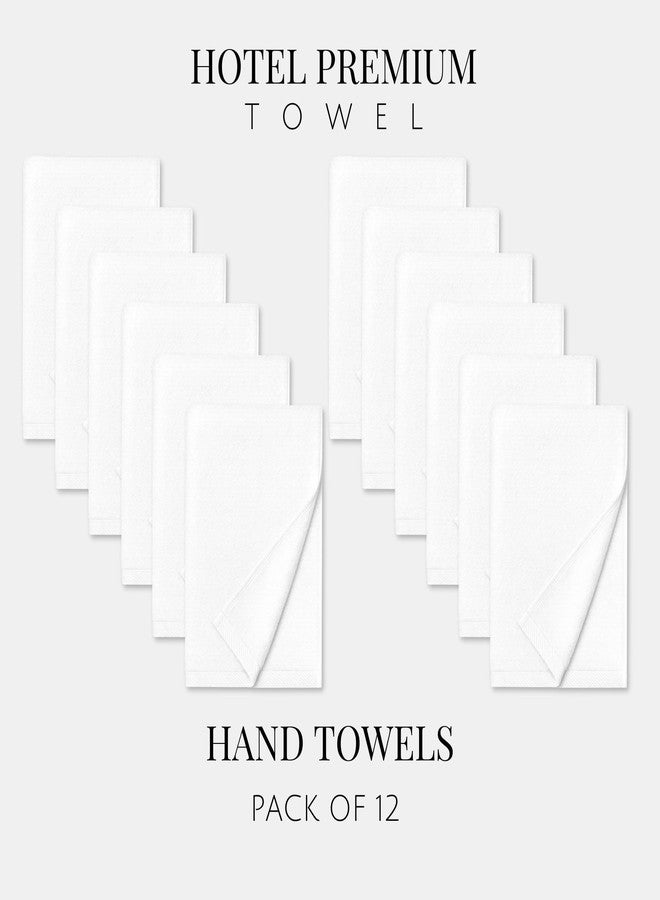 LABHAM® Hotel Premium White Hand Towels - 100% Cotton, Ultra-Soft 700 GSM, Super Absorbent & Quick Dry, Anti-Microbial | 40x60 cm | Pack of 12 | Ideal for Home, Hotel & Guest House Use - Image 2