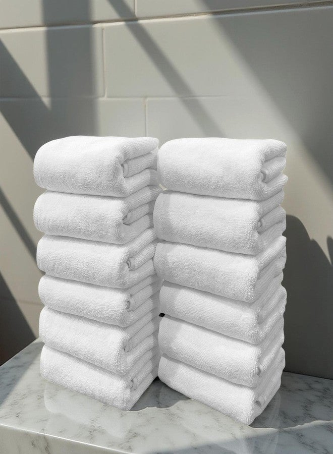 LABHAM® Hotel Premium White Hand Towels - 100% Cotton, Ultra-Soft 700 GSM, Super Absorbent & Quick Dry, Anti-Microbial | 40x60 cm | Pack of 12 | Ideal for Home, Hotel & Guest House Use - Image 1