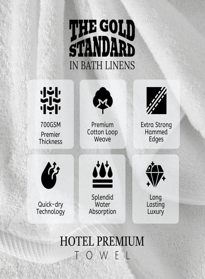 LABHAM® Hotel Premium White Hand Towels - 100% Cotton, Ultra-Soft 700 GSM, Super Absorbent & Quick Dry, Anti-Microbial | 40x60 cm | Pack of 12 | Ideal for Home, Hotel & Guest House Use - Image 4