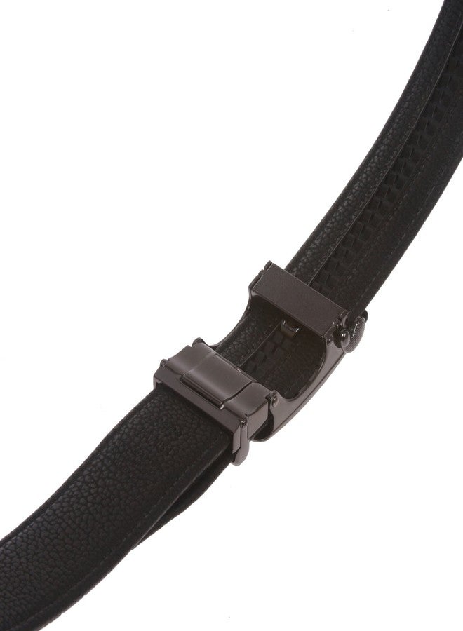 Beltiscool Men's Alligator Leather Automatic Buckle Slide Ratchet Dress Belt, Black | 40/42 - Image 4