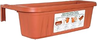 Apollo Apollo ADJ24TERRA Adjustable Deck Railing Planter, 24-Inch, Terra Cotta  - Image 1