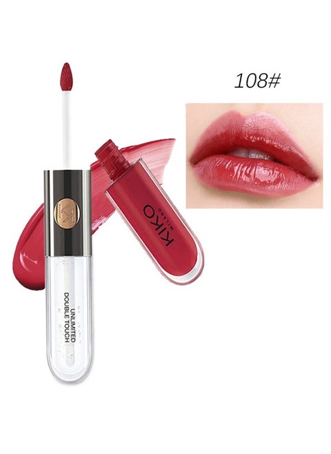 Unlimited Double Touch Lipstick 108, With Long Wearing and Water Resistant Formula, Dual-Ended Design Allows For Easy Application and Touch Up, Suitable For Various Occasions, For Girls and Women
