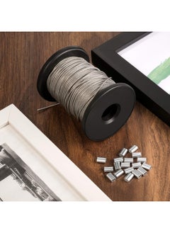 Chengu Vinyl Coated Picture Frame Hanging Wire Stainless Steel Wire Spool With 20 Pieces Aluminum Crimping Loop Sleeve Supports Up To 110 Lbs 1.5 Mm X 98 Feet  - Image 4