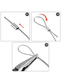 Chengu Vinyl Coated Picture Frame Hanging Wire Stainless Steel Wire Spool With 20 Pieces Aluminum Crimping Loop Sleeve Supports Up To 110 Lbs 1.5 Mm X 98 Feet  - Image 5