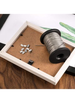 Chengu Vinyl Coated Picture Frame Hanging Wire Stainless Steel Wire Spool With 20 Pieces Aluminum Crimping Loop Sleeve Supports Up To 110 Lbs 1.5 Mm X 98 Feet  - Image 2