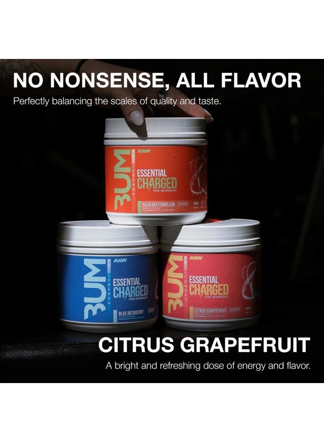 Raw Pre-Workout Powder, Essential CHARGED (Citrus Grapefruit) - Preworkout Supplement for Men, Women - Supports Focus, Mood, Performance - Caffeine, Alpha-GPC, L-Citrulline, Beta Alanine (25 Servings) - Image 3