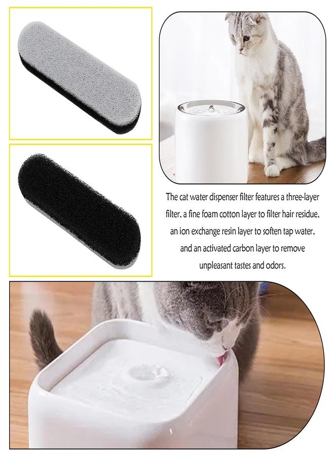 OTOTEC 6PCS Cat Water Fountain Filters Compatible with LUVMYPETT WF220 75oz/2.2L Water Dispenser 11x3x1.5cm with Triple Filtration System Replacement Filters - Image 3