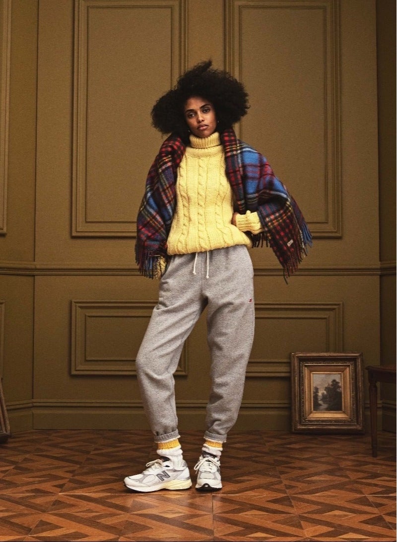 New Balance x Staud 990V3 Retro Sneakers Beige/White | Unisex Running Athlesiure/Colorblock Sneakers Shoes for Men/ Women/Teens | Lightweight Design with Breathable Mesh | All-Day Comfort Casual Shoes - Image 3