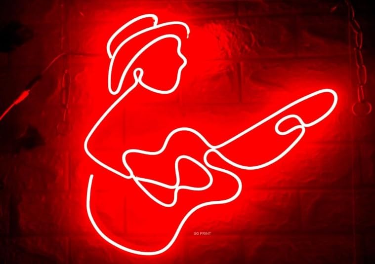 Wall Mitra Guitarist Neon Sign Light Wide Application for Wall Decor at Neon Lights for Bedroom Neon Wall Signs Game Room Decor - Image 3