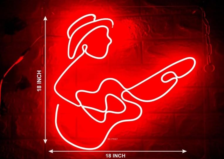 Wall Mitra Guitarist Neon Sign Light Wide Application for Wall Decor at Neon Lights for Bedroom Neon Wall Signs Game Room Decor - Image 2