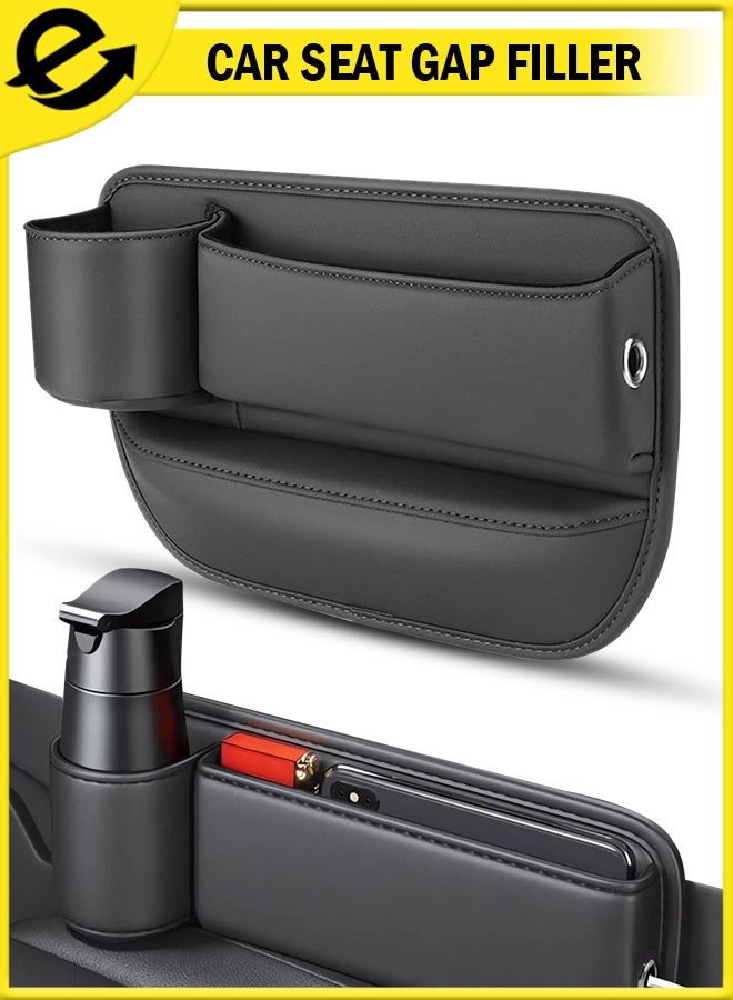 Eoptify Leather Car Seat Gap Filler and Storage Box, Interior Side Organizer for Phone, Glasses, Card, and Keys - Automotive Accessories for Small Items - Image 1