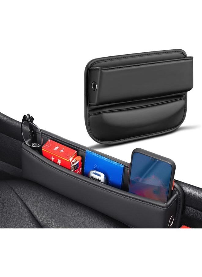 Eoptify Leather Car Seat Gap Filler and Storage Box, Interior Side Organizer for Phone, Glasses, Card, and Keys - Automotive Accessories for Small Items  - Image 1