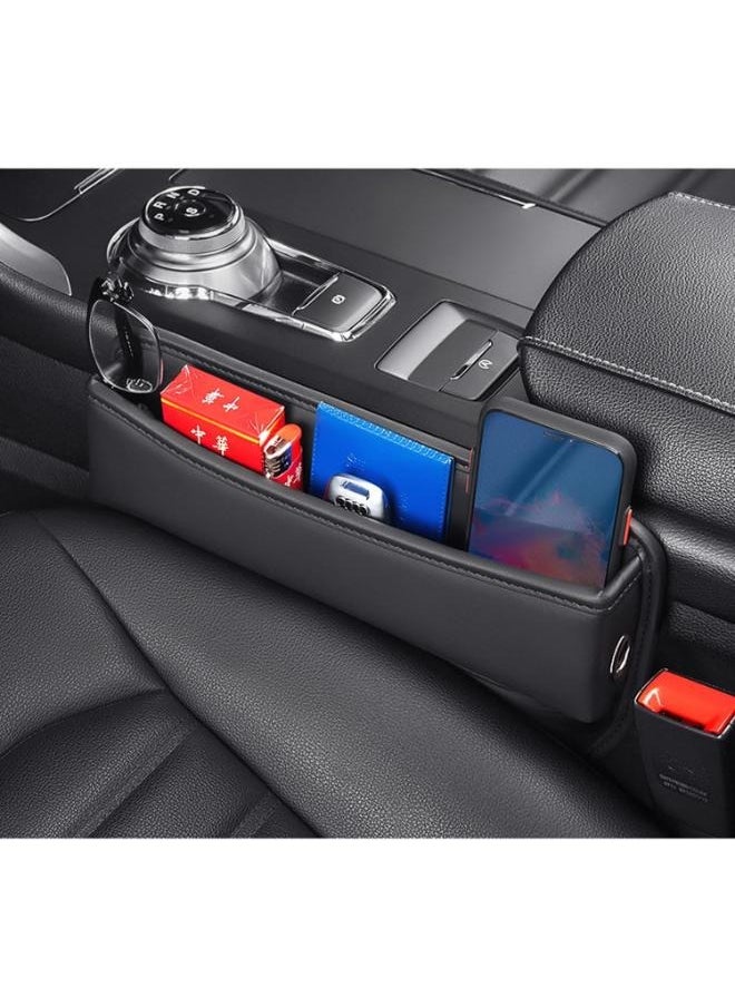 Eoptify Leather Car Seat Gap Filler and Storage Box, Interior Side Organizer for Phone, Glasses, Card, and Keys - Automotive Accessories for Small Items  - Image 5