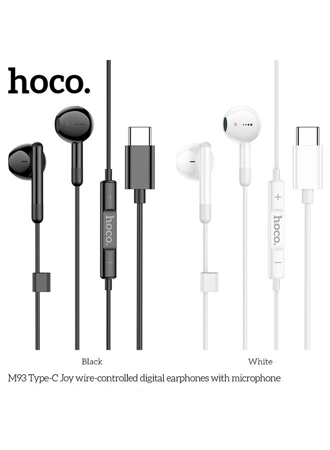 hoco. M93 Small Joy Wire-Controlled Digital Earphones With Microphone, Plug: Type-C, Compatible Huawei Xiaomi OnePlus iPad Pro/iPad Air Type-C Interface(White) - Image 5
