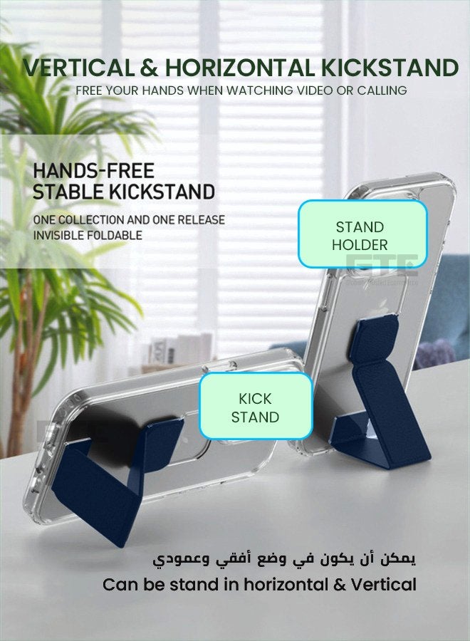 إينيكس جراب حماية شفاف 3 في 1 مغناطيسي ذو مسند للهاتف سامسونج جالكسي اس 25-شفاف/أزرق بحري - Image 3