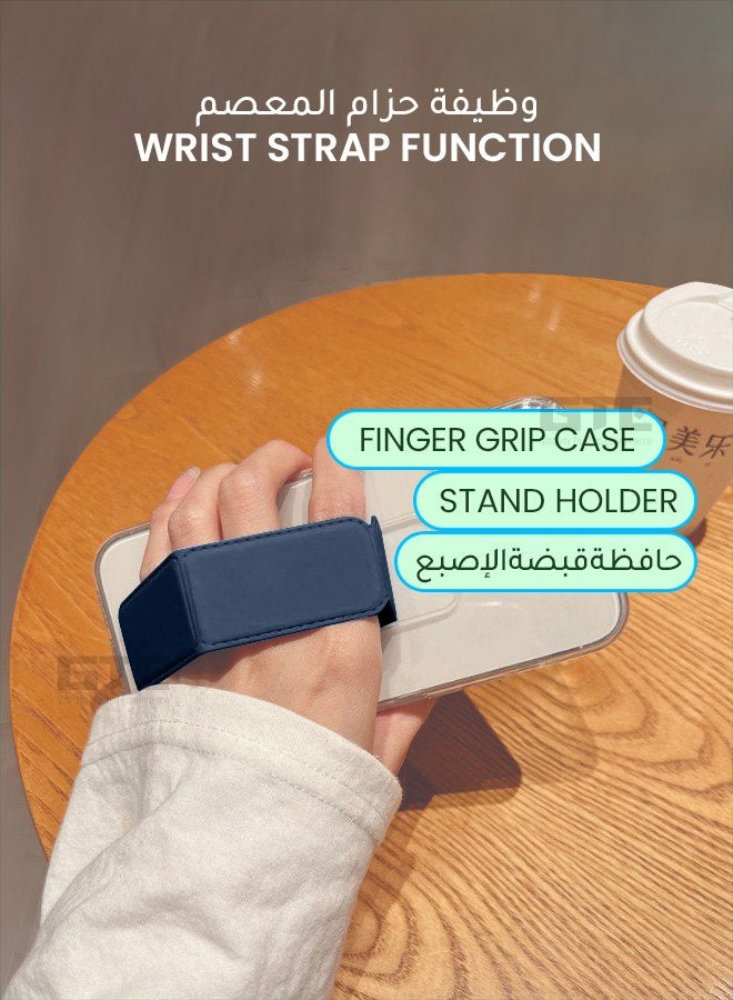 إينيكس جراب حماية شفاف 3 في 1 مغناطيسي ذو مسند للهاتف سامسونج جالكسي اس 25-شفاف/أزرق بحري - Image 2