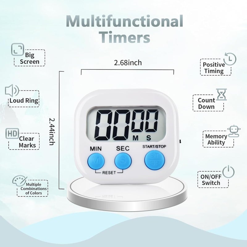 Magnetic Digital Kitchen Timer - Large Display, Electronic Kitchen Cooking Timer for Cooking, Gaming, Gym, Break, Classroom (Green) - Image 3