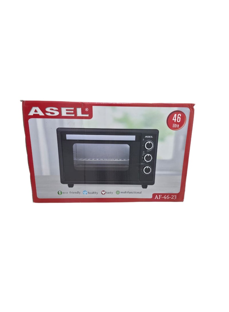 ASEL Electric Oven 46L – Double Glass Door with Timer – Large Capacity Countertop Baking Oven - Image 5