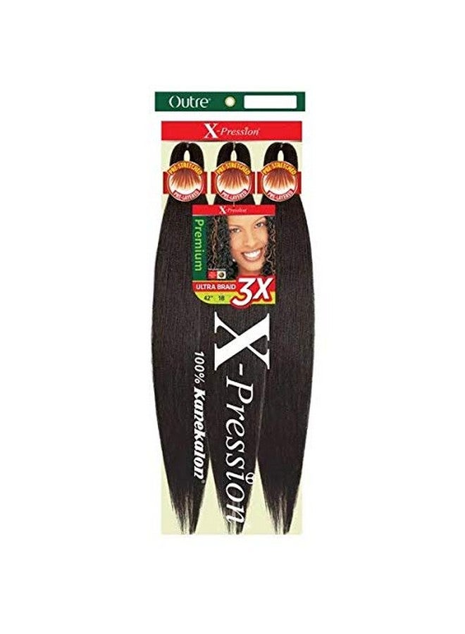 Outre ضفائر إكسبريشن 3X 52 بوصة مصنوعة من الألياف الاصطناعية مسبقة الشد (اللون: 1B أسود غير لامع عبوة من 2) - Image 1