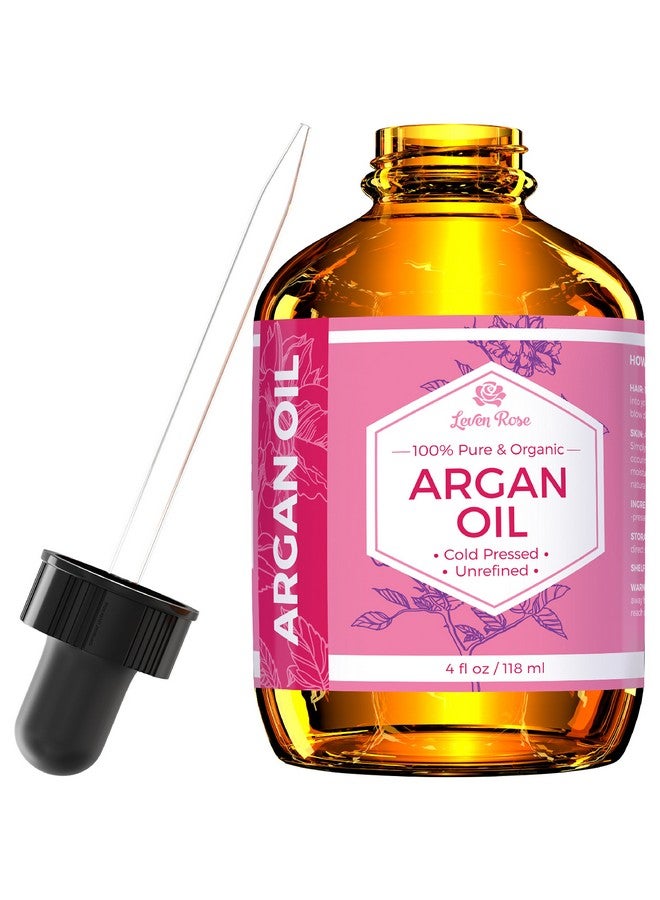 Leven Rose Argan Oil for Face, Hair and Skin - 4 oz 100% Pure Moroccan Cold-Pressed Organic - Image 1