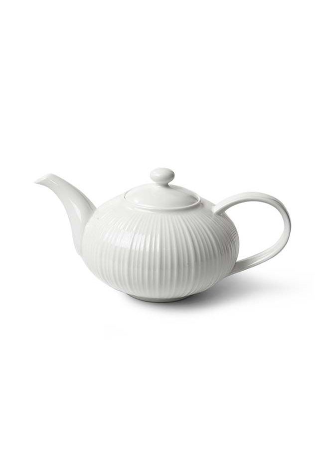 Fissman Teapot Porcelain Kettle,Elegance White Stylish Pot For Blooming and Loose Leaf Tea Maker, Dishwasher Safe, For Tea Lover 1000ml  - Image 1