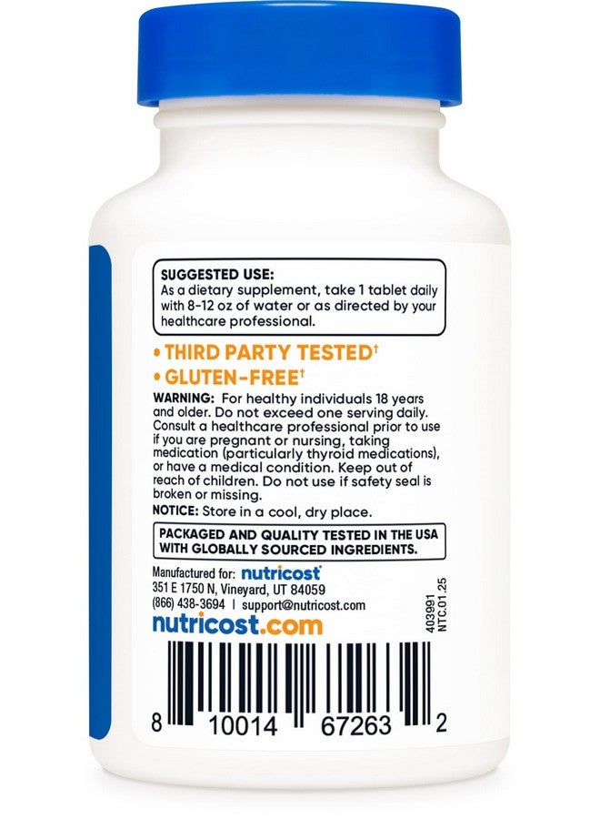 نيوتريكوست يود (يود طبيعي من عشب البحر) 325 ميكروغرام، 240 قرصًا - غير معدل وراثيًا، خالٍ من الغلوتين - Image 4