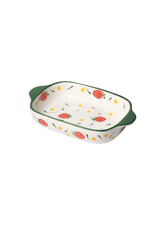 OLWICK أطباق خبز سيراميك مستطيلة OLWICK®، أطباق كسرولة للفرن، صواني لازانيا عميقة مع مقابض للمطبخ، 600 مل، عبوة من 1، أخضر داكن - Image 1