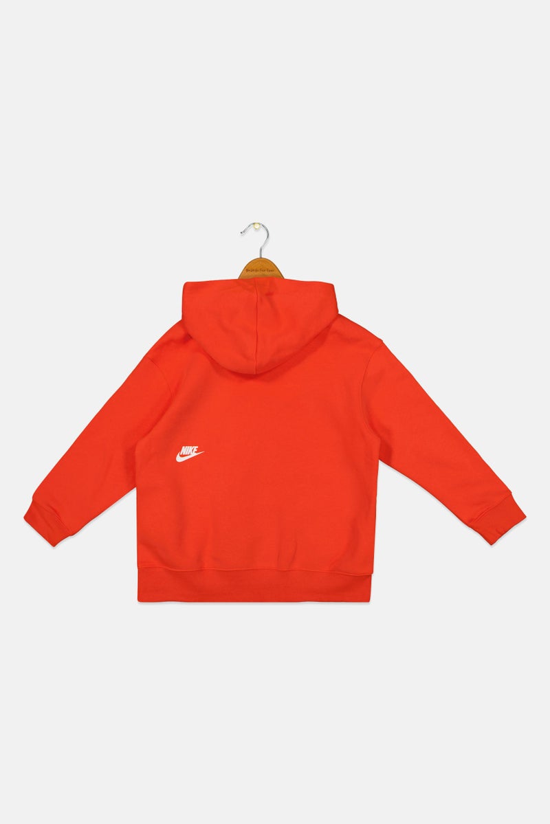 Nike هودي خارجي طويل الأكمام للفتيات، برتقالي - Image 3