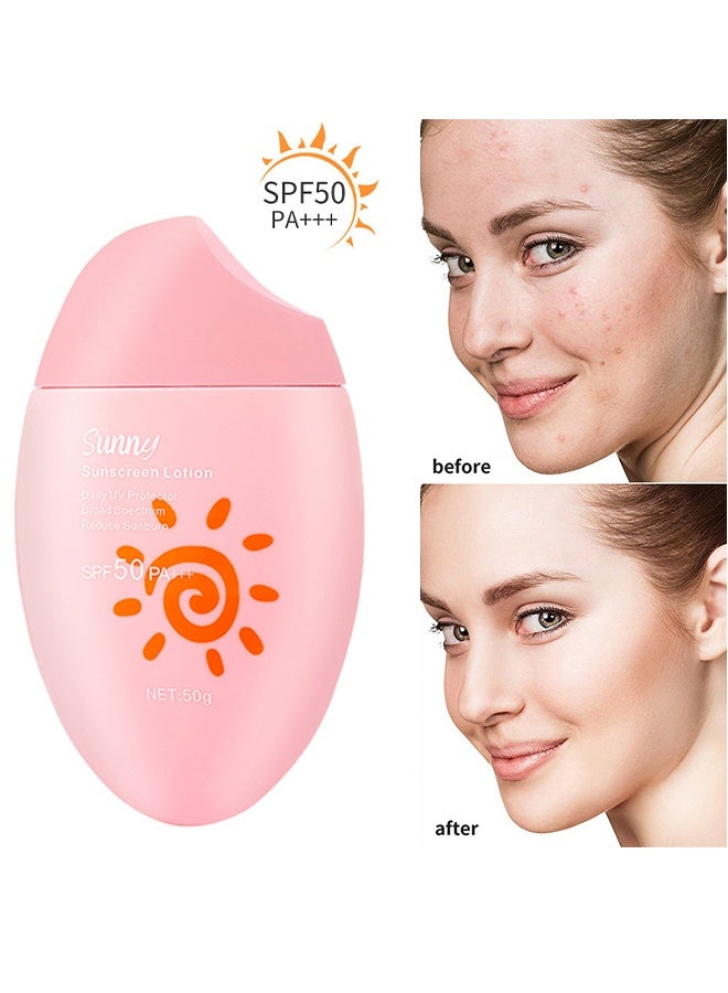 FORMBO Sunny Sunscreen Lotion-Sunscreen Skin Care Waterproof Strong UV Protection Hydrating Cream SPF 50 PA+++ 50G For Women Men 50g - Image 1