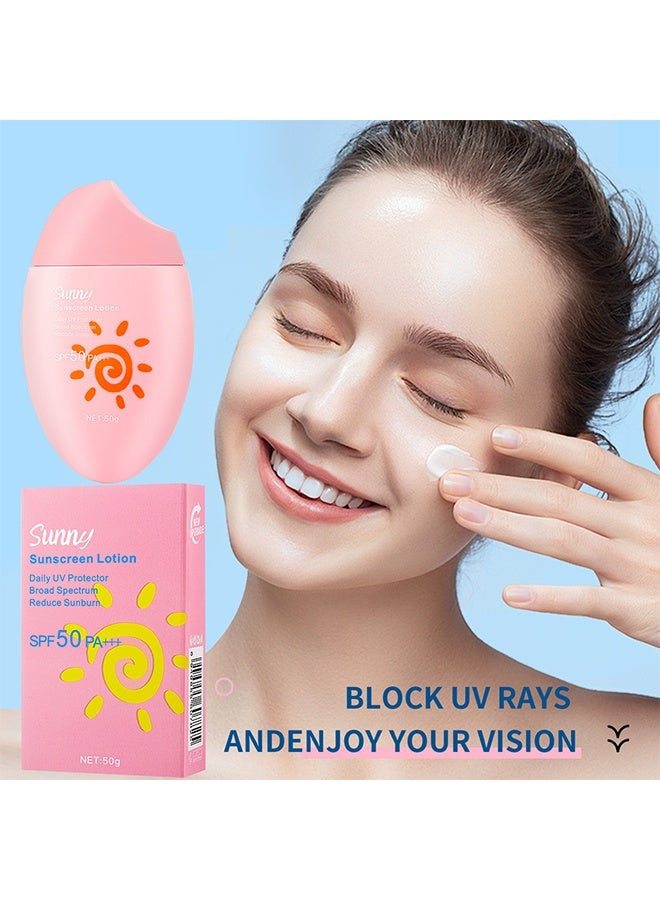 FORMBO Sunny Sunscreen Lotion-Sunscreen Skin Care Waterproof Strong UV Protection Hydrating Cream SPF 50 PA+++ 50G For Women Men 50g - Image 3