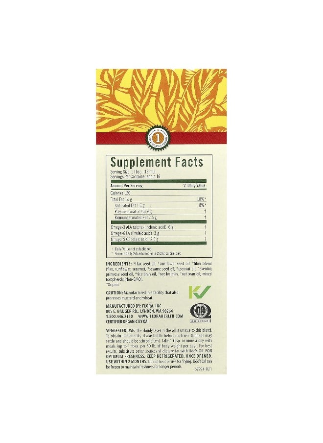 Flora Flora, Udo's Choice, Organic Udo's Oil 3-6-9 Blend, High Lignan, 8.5 fl oz (250 ml)  - Image 2