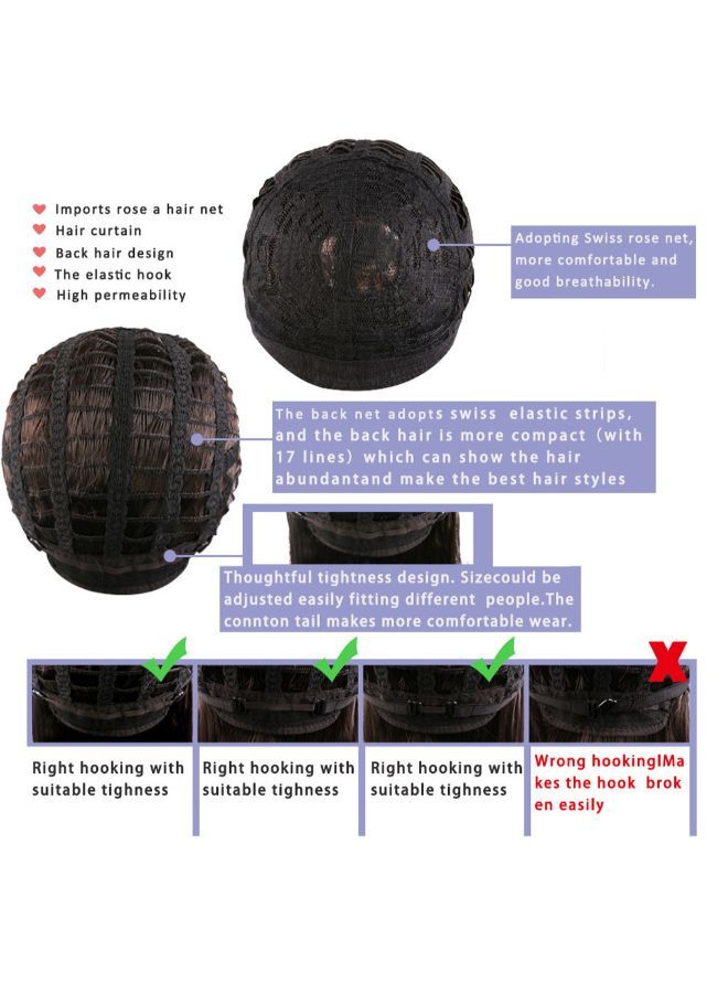 NIBEMINENT Long Curly Wavy Hair Wig Black 20x5x20cm - Image 3