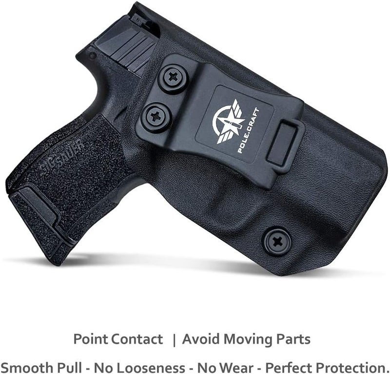 POLE.CRAFT Sig P365 Holster IWB Kydex Custom Fit: Sig Sauer P365 / P365 SAS / P365 X Pistol - Inside Waistband - Adj. Cant Retention - Image 3
