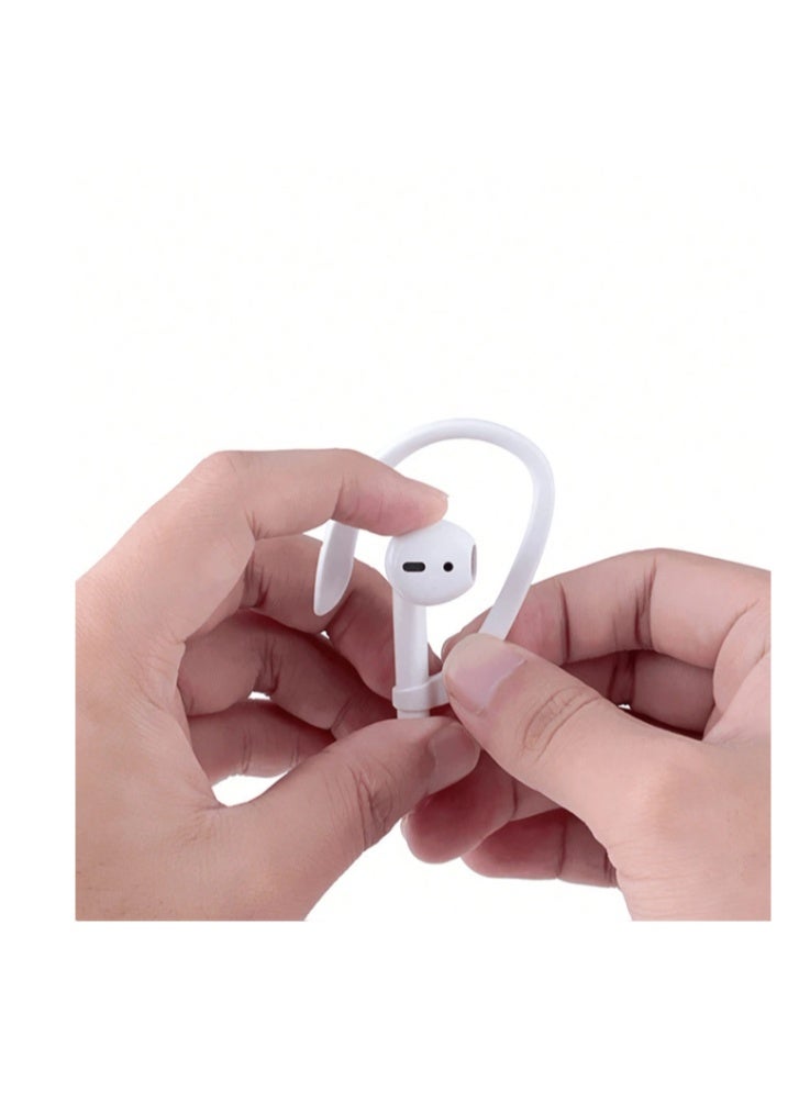 white Anti-lost silicone earphone set – 6 multi-functional pieces to protect and hold wireless earphones (white/black) - Image 4