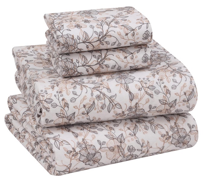 FLANNEL SHEETS QUEEN SIZE 100 COTTON DOUBLE BRUSHED BED SHEETS DEEP POCKETS 16 INCHES QUEEN SHEET SET ALL SEASONS BREATHABLE EXTRA SOFT WARM COZY 4 PIECE SHALLOW