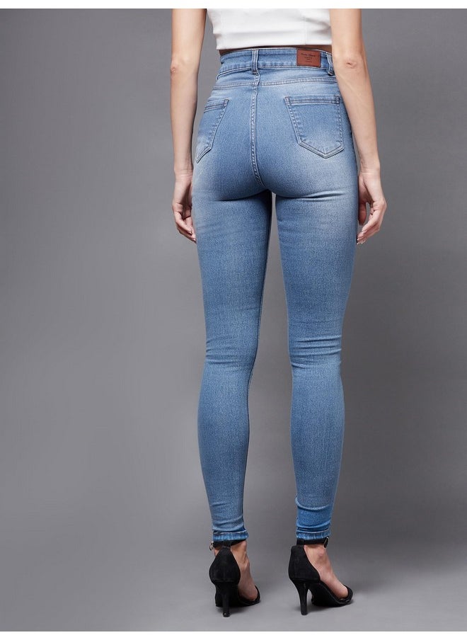 Miss Chase Miss Chase Women's Skinny High Rise Clean Look Stretchable Denim Jeans (MCSS21DEN99-38-318-36, Charlotte Blue, 36)  - Image 4