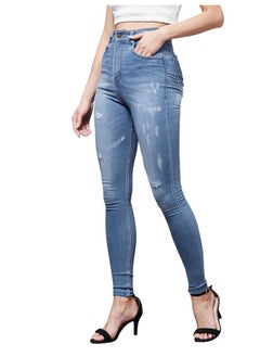 Miss Chase Miss Chase Women's Skinny High Rise Clean Look Stretchable Denim Jeans (MCSS21DEN99-38-318-36, Charlotte Blue, 36)  - Image 1