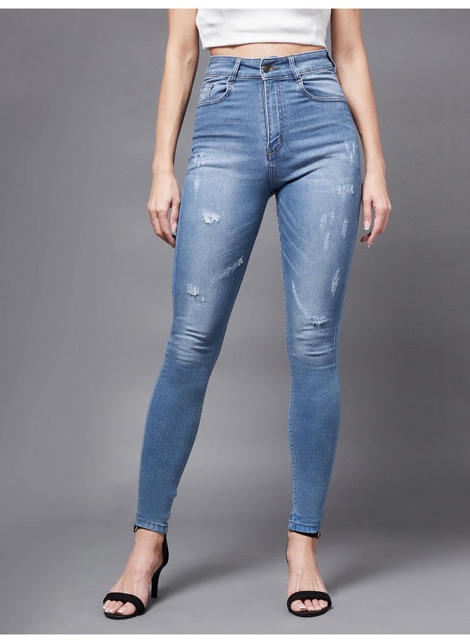 Miss Chase Miss Chase Women's Skinny High Rise Clean Look Stretchable Denim Jeans (MCSS21DEN99-38-318-36, Charlotte Blue, 36)  - Image 2