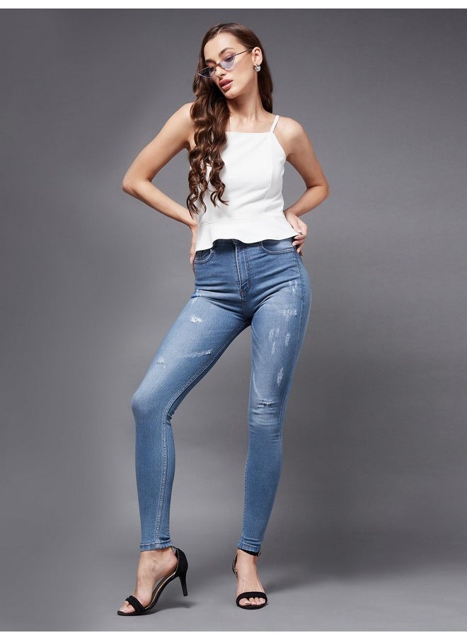 Miss Chase Miss Chase Women's Skinny High Rise Clean Look Stretchable Denim Jeans (MCSS21DEN99-38-318-36, Charlotte Blue, 36)  - Image 3