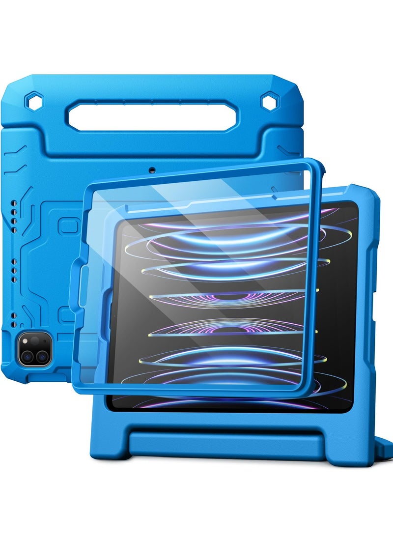 Green Tiger Kids Case for iPad Pro 11 Inch (2022/2021/2020/2018 Model), iPad Air 5/4 (10.9-Inch) with Built-in Screen Protector, NOT FOR iPad Air 11-in.(M2), Tablet Protective Cover (Blue) - Image 1