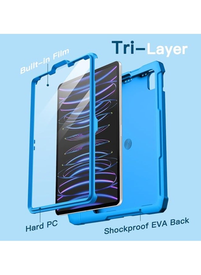 Green Tiger Kids Case for iPad Pro 11 Inch (2022/2021/2020/2018 Model), iPad Air 5/4 (10.9-Inch) with Built-in Screen Protector, NOT FOR iPad Air 11-in.(M2), Tablet Protective Cover (Blue) - Image 3